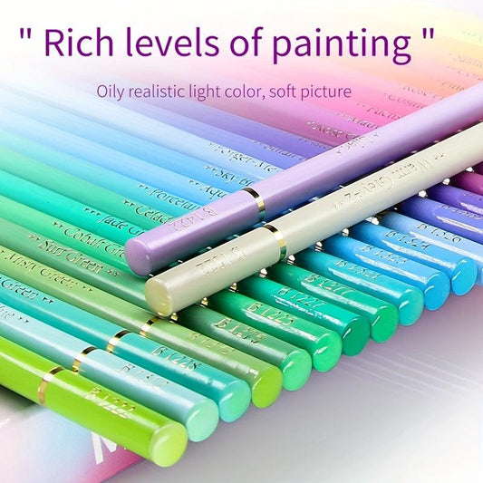Set of 50 Pastel Macaron Colors & 80 Light Colored Pencils for Drawing