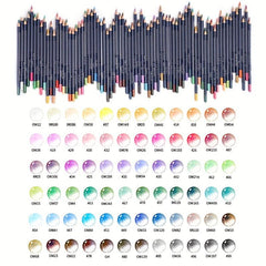 72Pcs Water Soluble Colored Pencils Set with Iron Case