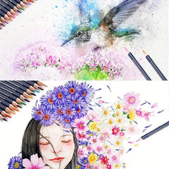 72Pcs Water Soluble Colored Pencils Set with Iron Case