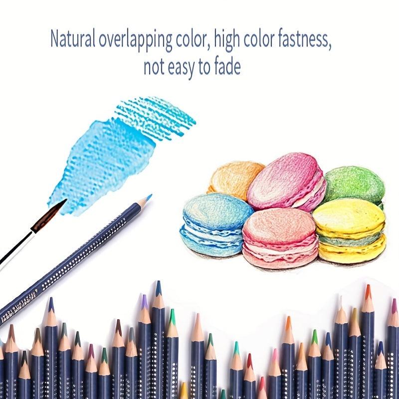 72Pcs Water Soluble Colored Pencils Set with Iron Case