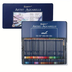 72Pcs Water Soluble Colored Pencils Set with Iron Case