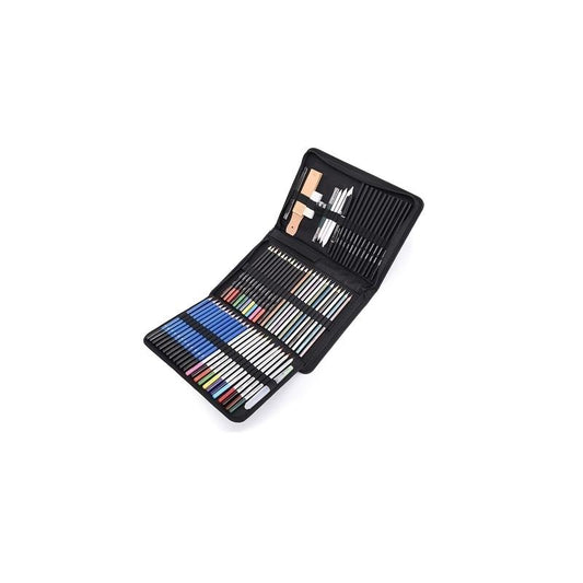74 Pcs Colored Pencil Set Sketch Water Soluble Oily Metallic Art