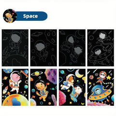 4pcs Scratch Art For Kids Rainbow Scratch Paper Children's Drawing Kit
