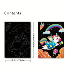 4pcs Scratch Art For Kids Rainbow Scratch Paper Children's Drawing Kit