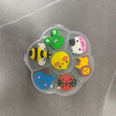 7pcs Plum Boxed Kids Learning & Painting Toys Stationery Erasers