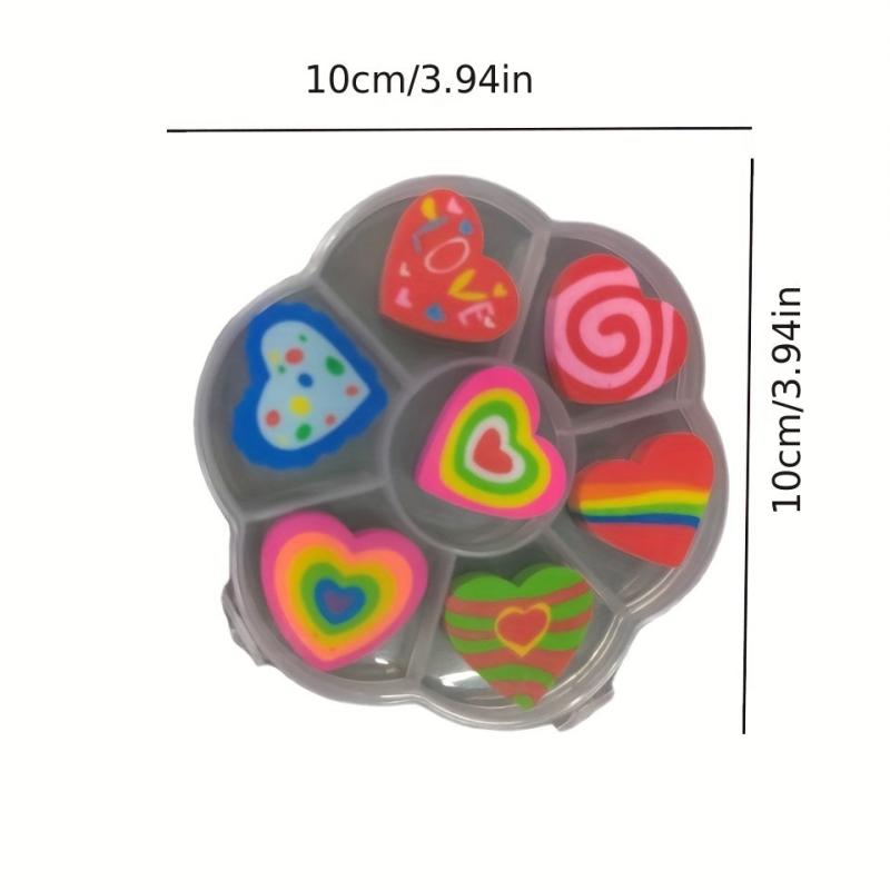 7pcs Plum Boxed Kids Learning & Painting Toys Stationery Erasers
