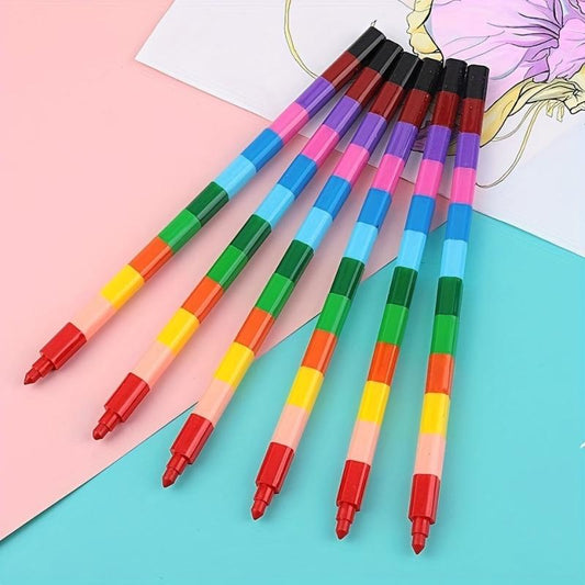 Stacking Crayons 12 Colors Stackable Pencils