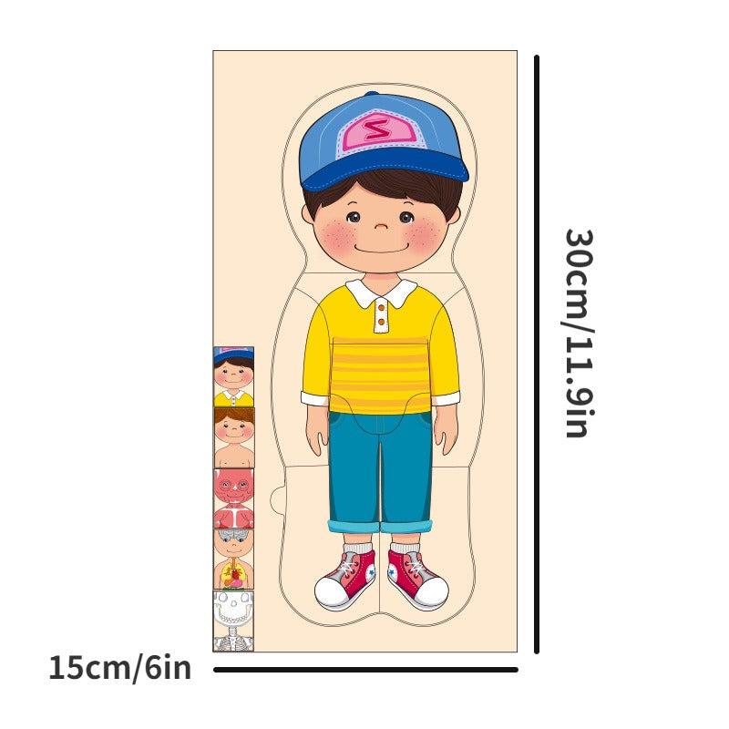 Wooden Human Body Puzzle Organs Educational Jigsaw Board Game