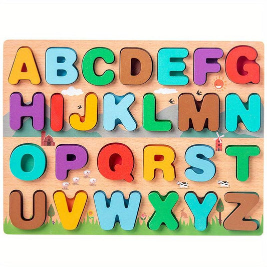 Montessori Numbers & Letters Shape Cognitive Puzzle Board