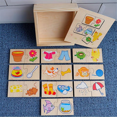 Montessori Wooden Puzzle Box Animals And Food