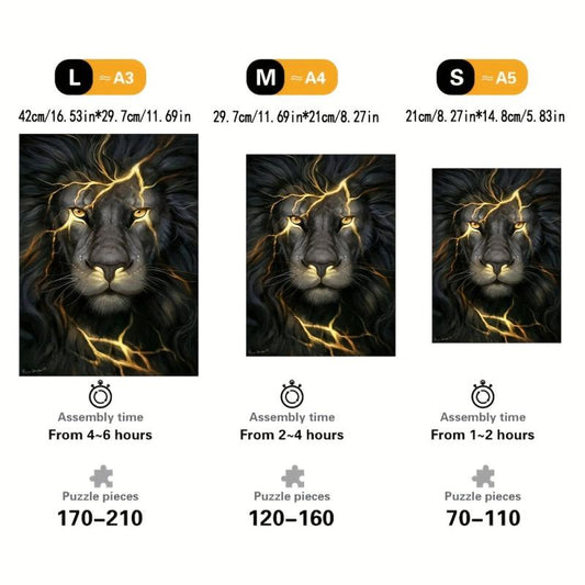 Wooden Lightning Lion Irregular Puzzle Toy Gift Wrap