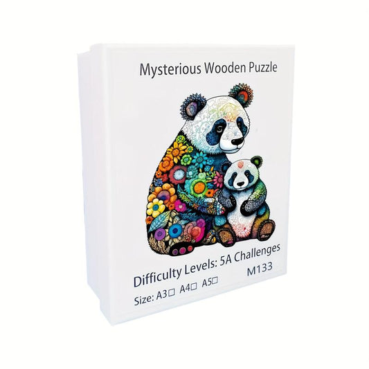 Wooden Panda Jigsaw Puzzle Animal Shaped Adult Hard Difficult Puzzle Toy