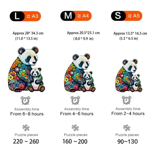 Wooden Panda Jigsaw Puzzle Animal Shaped Adult Hard Difficult Puzzle Toy