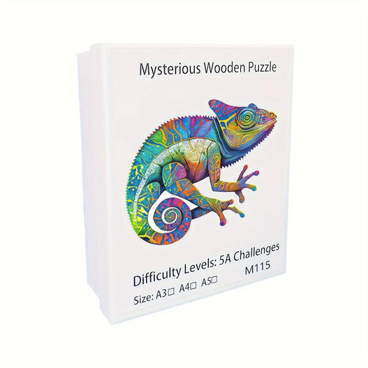 3D Wooden Chameleon Puzzle for Adults