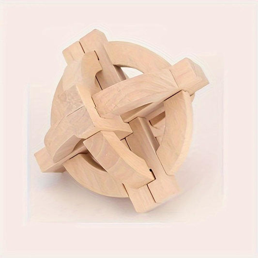 Wooden Kongming Lock 3D Puzzle for Adults and Kids