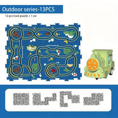 Kids' Puzzle Track Car Jigsaw Toy Gift Set