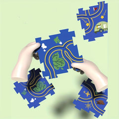 Kids' Puzzle Track Car Jigsaw Toy Gift Set