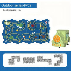 Kids' Puzzle Track Car Jigsaw Toy Gift Set