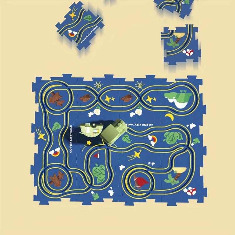 Kids' Puzzle Track Car Jigsaw Toy Gift Set