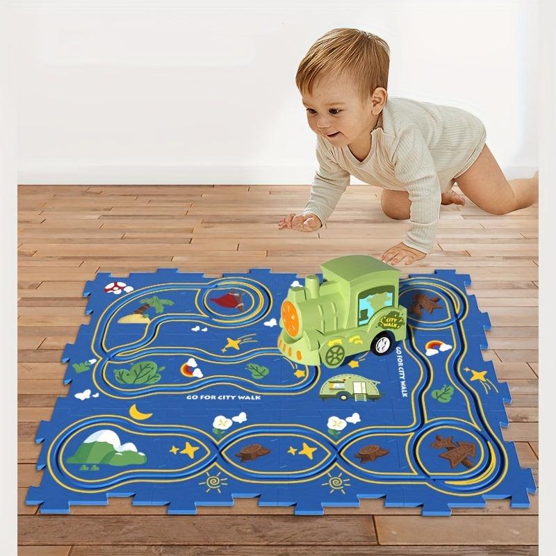 Kids' Puzzle Track Car Jigsaw Toy Gift Set