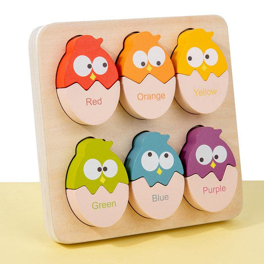 Wooden Chick Shape Matching Toy for Early Education