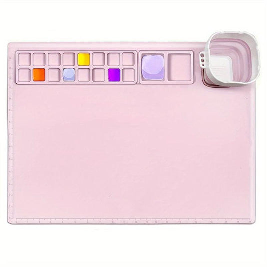 Kids Silicone Painting Mat Paint Palette Nonstick Craft Mat