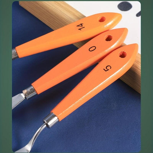 3 Pcs Painting Set Wooden Handle Gouache Acrylic Paint Tools
