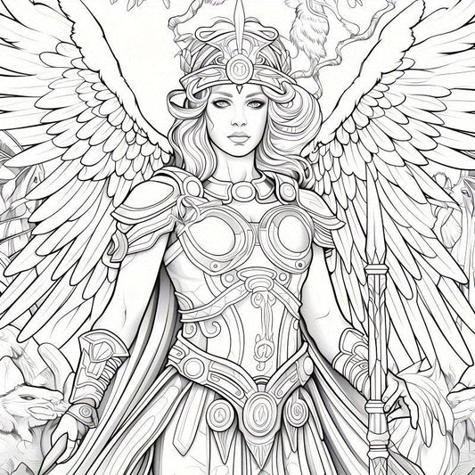 22pcs Thickened Paper Mysterious Goddess Coloring Book Halloween Party Gift