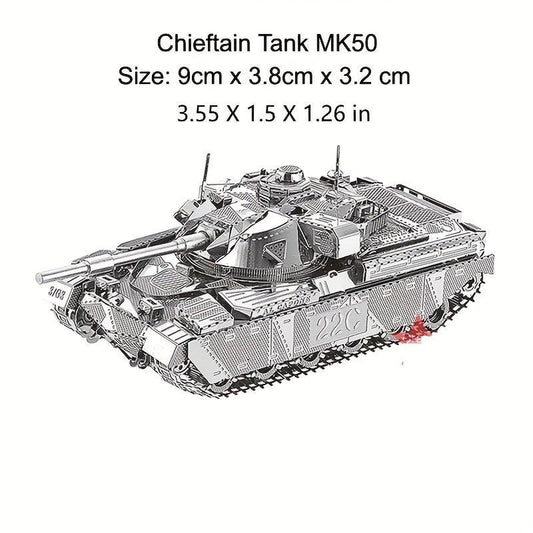 Metal Glue 3D Puzzle Sheikh Tank Model Desktop Decoration