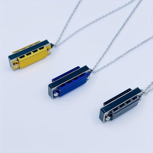 Mini Harmonica 4 hole 8 note Necklace Small Harmonica Can Play Songs