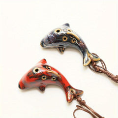 Cartoon 6 Holes Dolphin Ocarina Kiln Special Flute