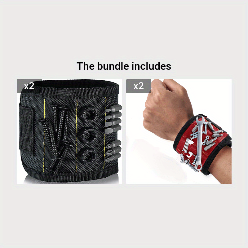 Magnetic Wristband for Screws Nails and Drilling Bits Strong Magnets