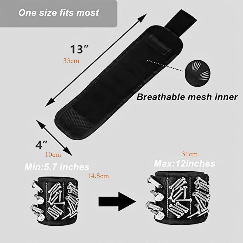 Magnetic Wristband for Screws Nails and Drilling Bits Strong Magnets