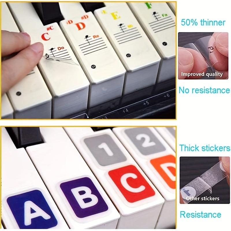 Transparent Piano Keyboard Stickers for 88 76 61 54 49 37 32 Keys