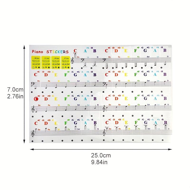 Transparent Piano Keyboard Stickers for 88 76 61 54 49 37 32 Keys