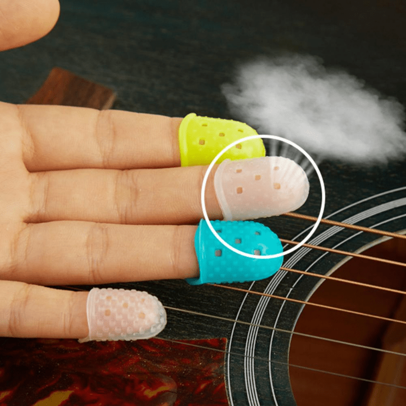 5pcs Silicone Guitar Finger Protector for Left Hand - Beginner Finger Guard