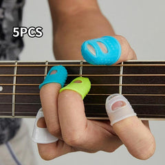 5pcs Silicone Guitar Finger Protector for Left Hand - Beginner Finger Guard