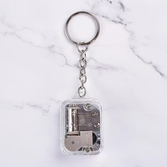 City of Sky Music Keychain Mini Music Box Key Pendant