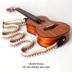Rainbow Ukulele Strap Diagonal Small Guitar Braided Ethnic Style Strap