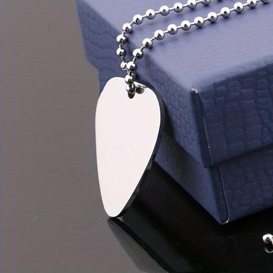 Stainless Steel Guitar Pick Silver Necklace Neck Picks
