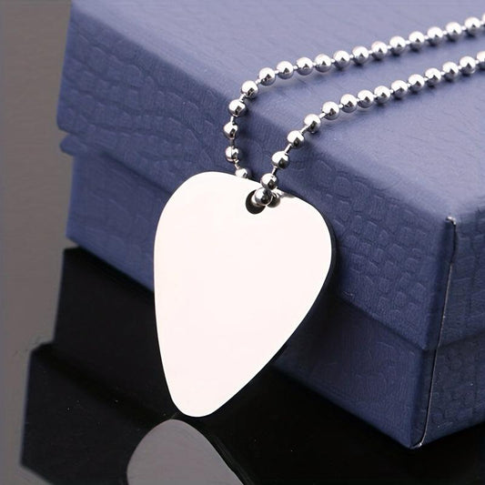 Stainless Steel Guitar Pick Silver Necklace Neck Picks