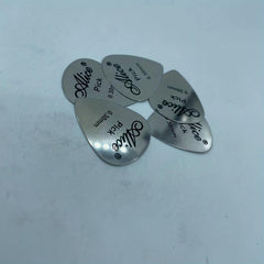 5/10pcs Metal Guitar Pick 0.3mm Thin Silver Bass Ukelele Picks