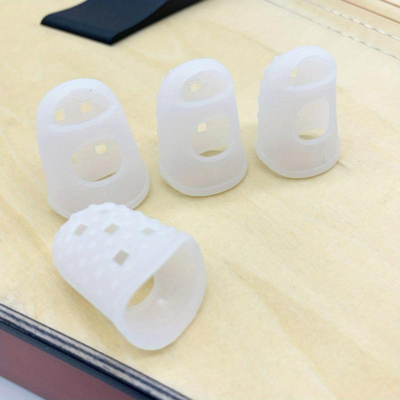4pcs Silicone Finger Guards Guitar Fingertip Protectors Non Slip Finger Sets