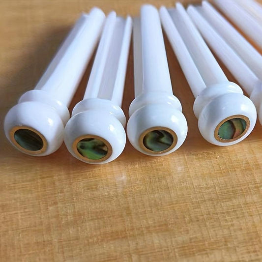 6pcs Copper Inlaid Cow Bone Rings with Green Shell & Guitar Strings