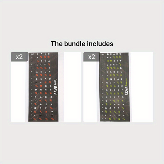Bass Guitar Scale Sticker Set - Learn Notes, Chords, Scales Easily