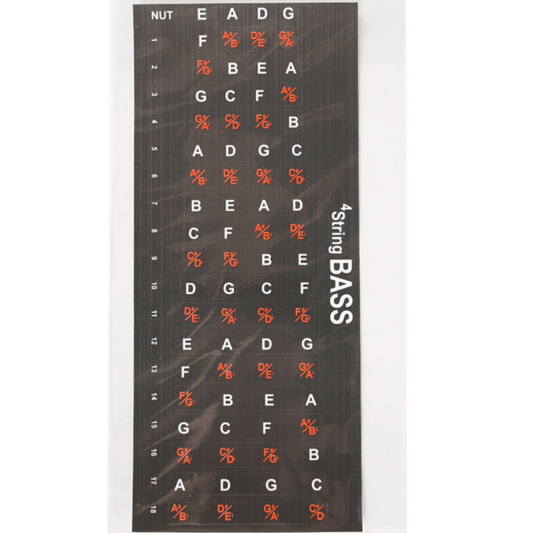 Bass Guitar Scale Sticker Set - Learn Notes, Chords, Scales Easily