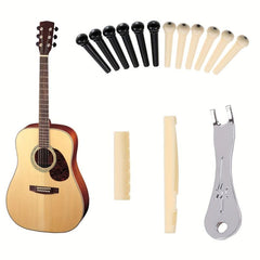 12pcs Acoustic Guitar Bridge Pins and Puller Set Easy Replacement Parts