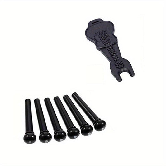 6pcs Guitar Bridge Pins Set with Puller