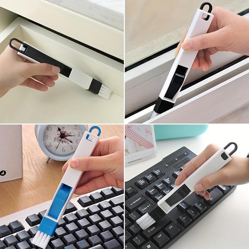 2-in-1 Window Groove & Keyboard Cleaning Brush with Dustpan