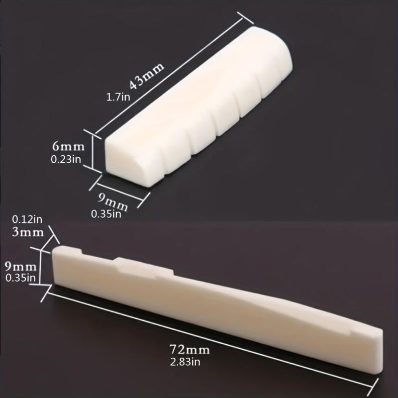 Universal Bone Bridge Saddle & Upper Lower Bone Set for Acoustic Guitar